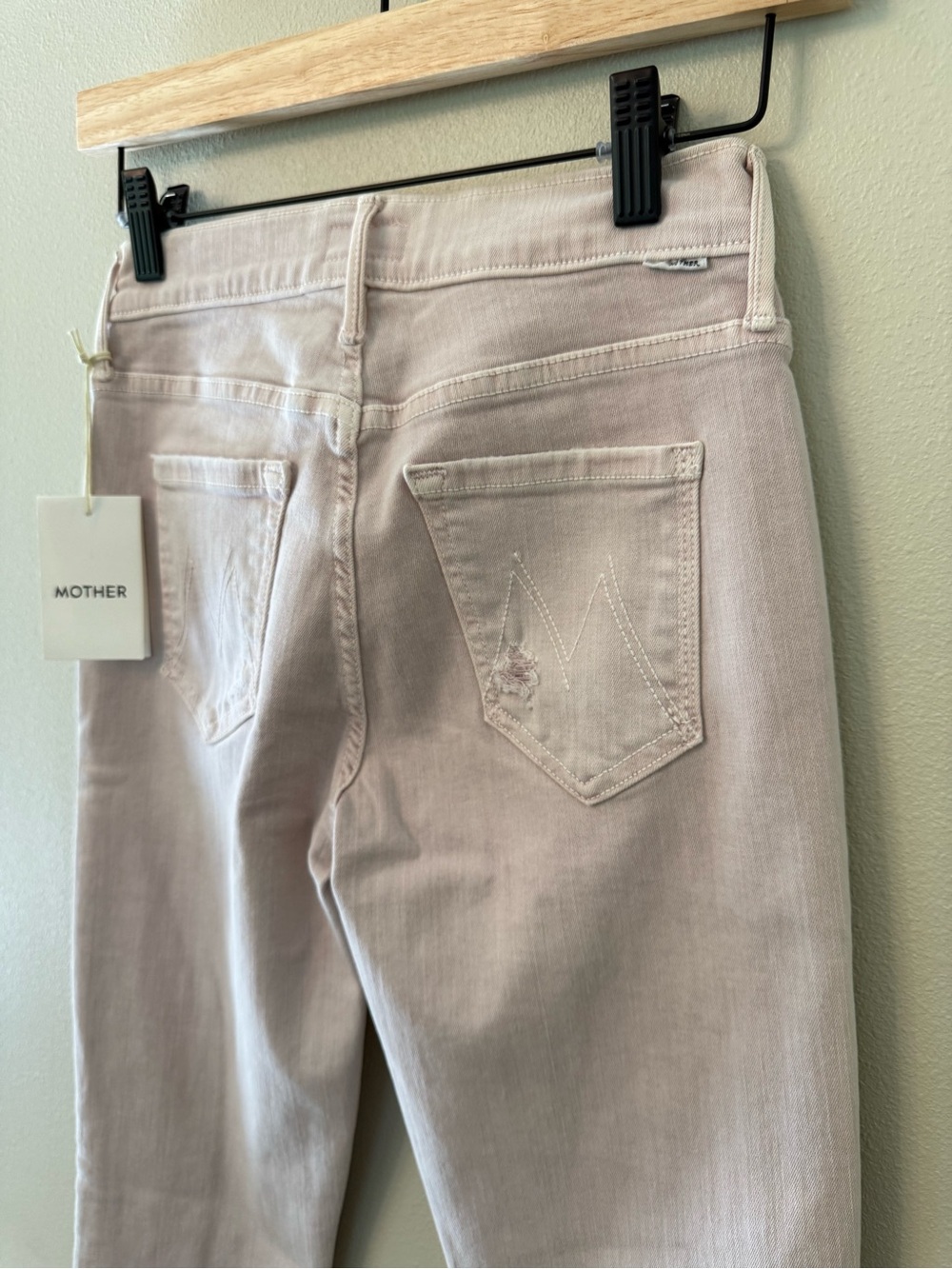MOTHER The Rascal Ankle Snippet Jeans Pink Taupe Size 25 NWT - Picture 6 of 6
